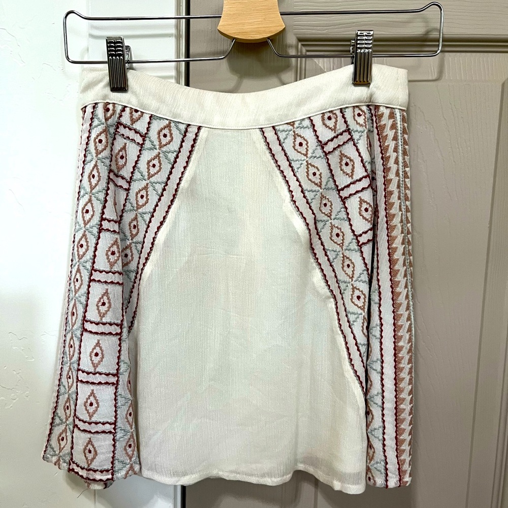 Ale by Alessandra Boho Embroidered Mini Skirt